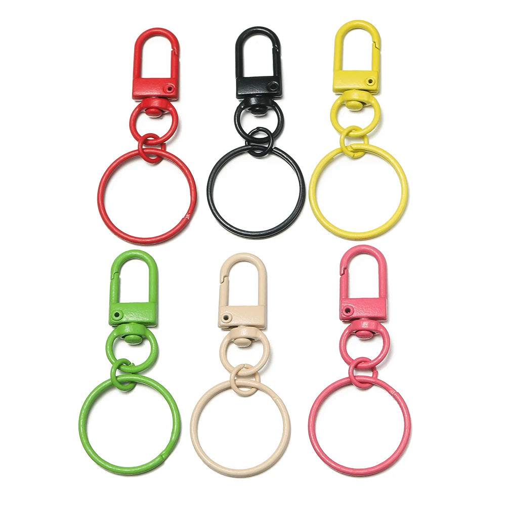Lobster Clasps Colored Alloy Hooks with Keyrings DIY Jewelry Making