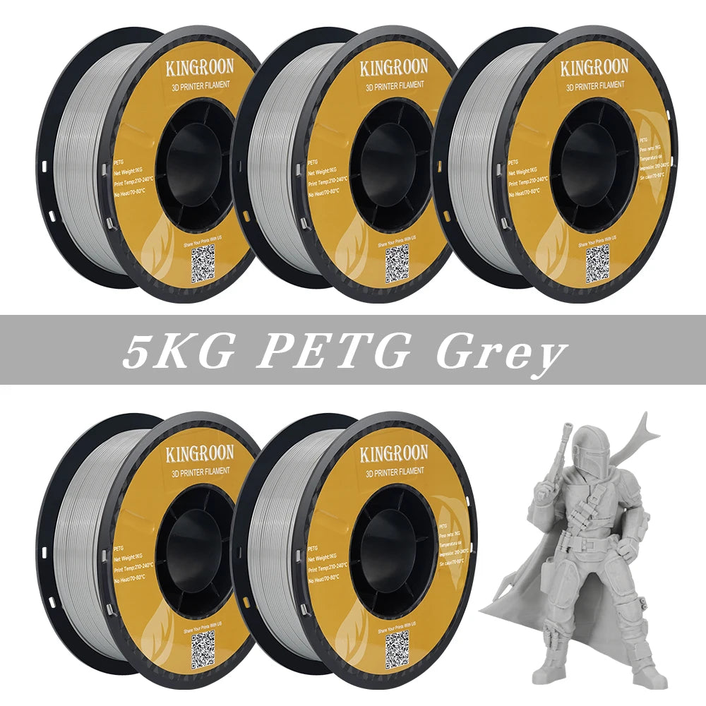 3D Printer Filament PLA & PETG 5KG 5 Rolls 1.75mm 13 Colors KINGROON