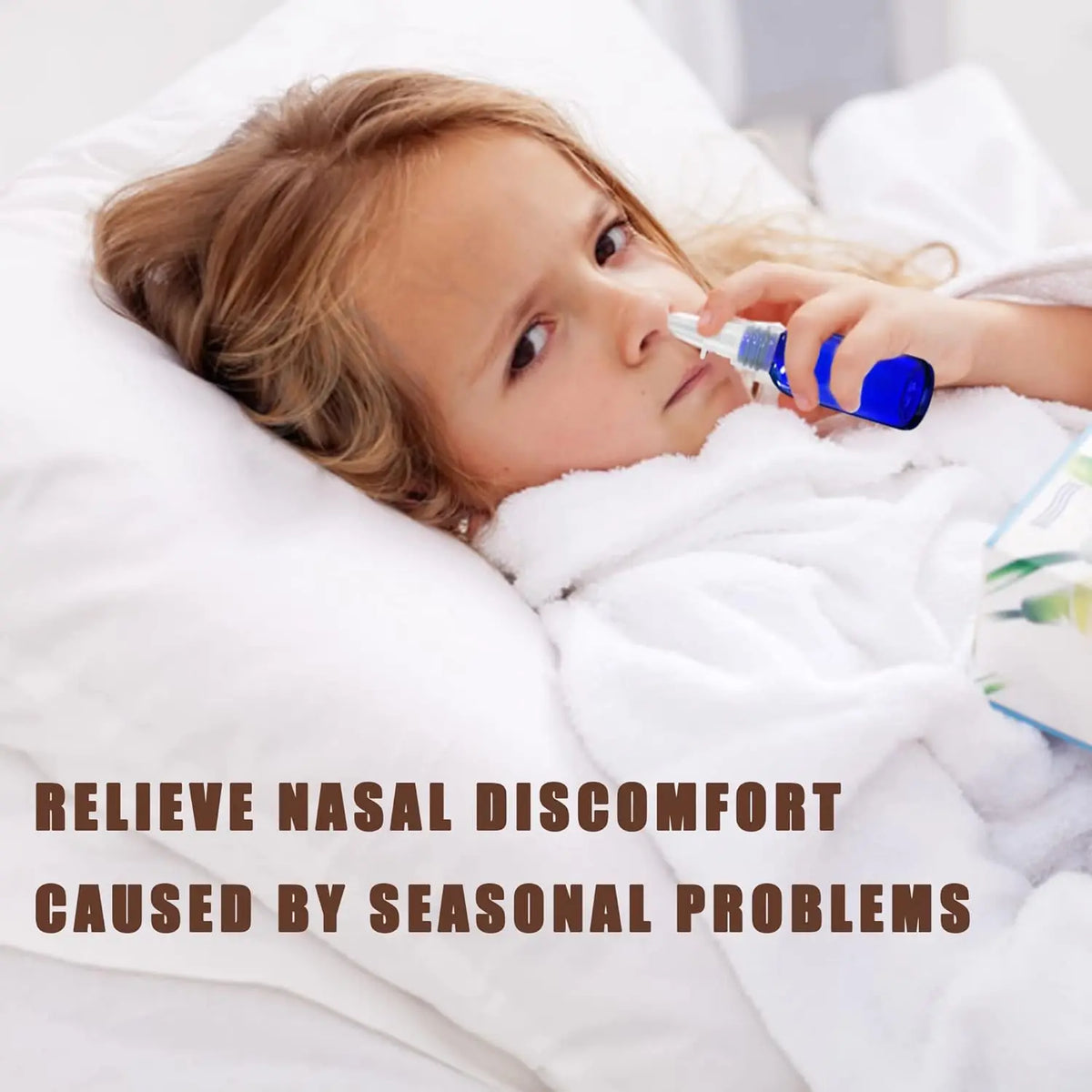 Nasal Spray Bottle Empty Blue Glass Refillable Pump Atomizer