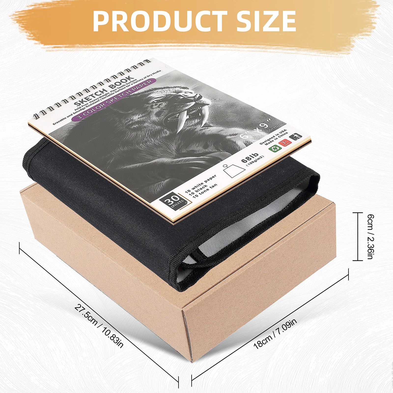 Artist Drawing & Sketching Kit with Sketchbook — 46 to 68 Pieces