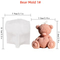 Teddy Bear Candle Mold - Silicone 3D, 2 Styles