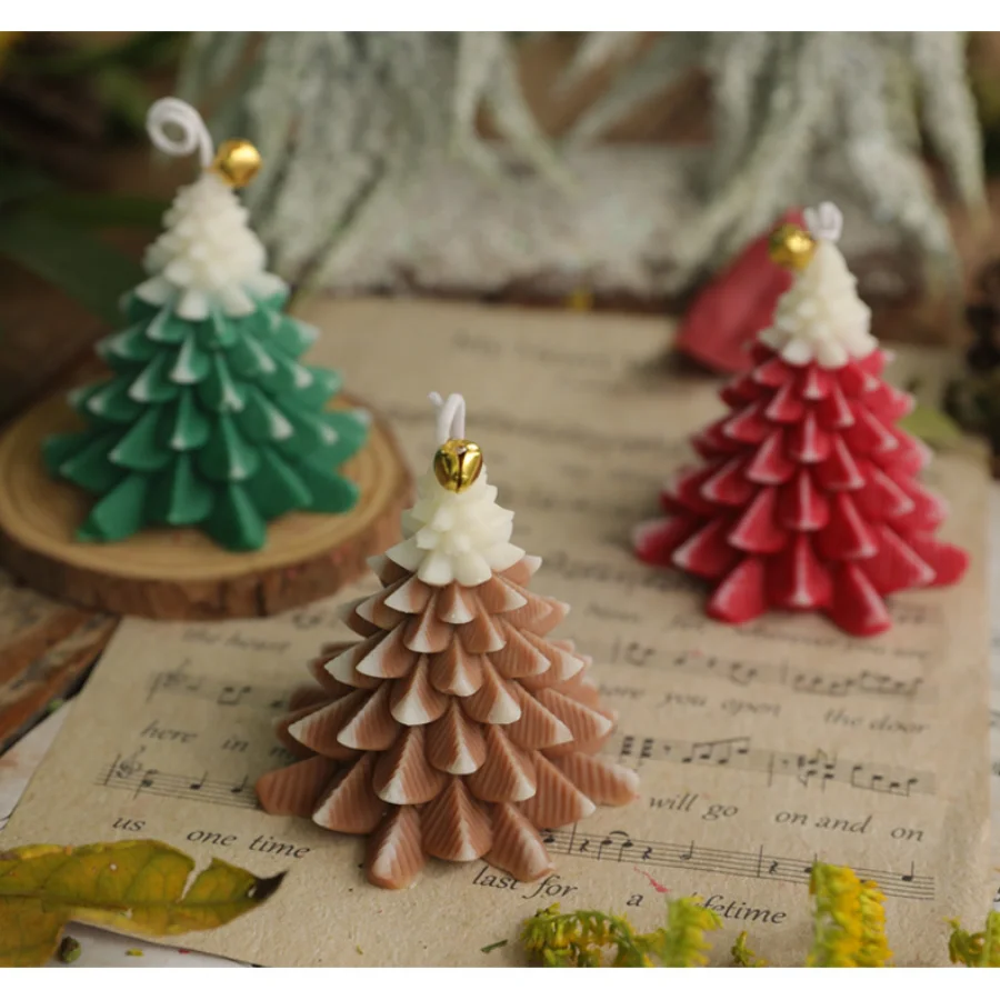 Scented Candle Christmas Tree Handmade Bell Design Holiday Home Fragrance