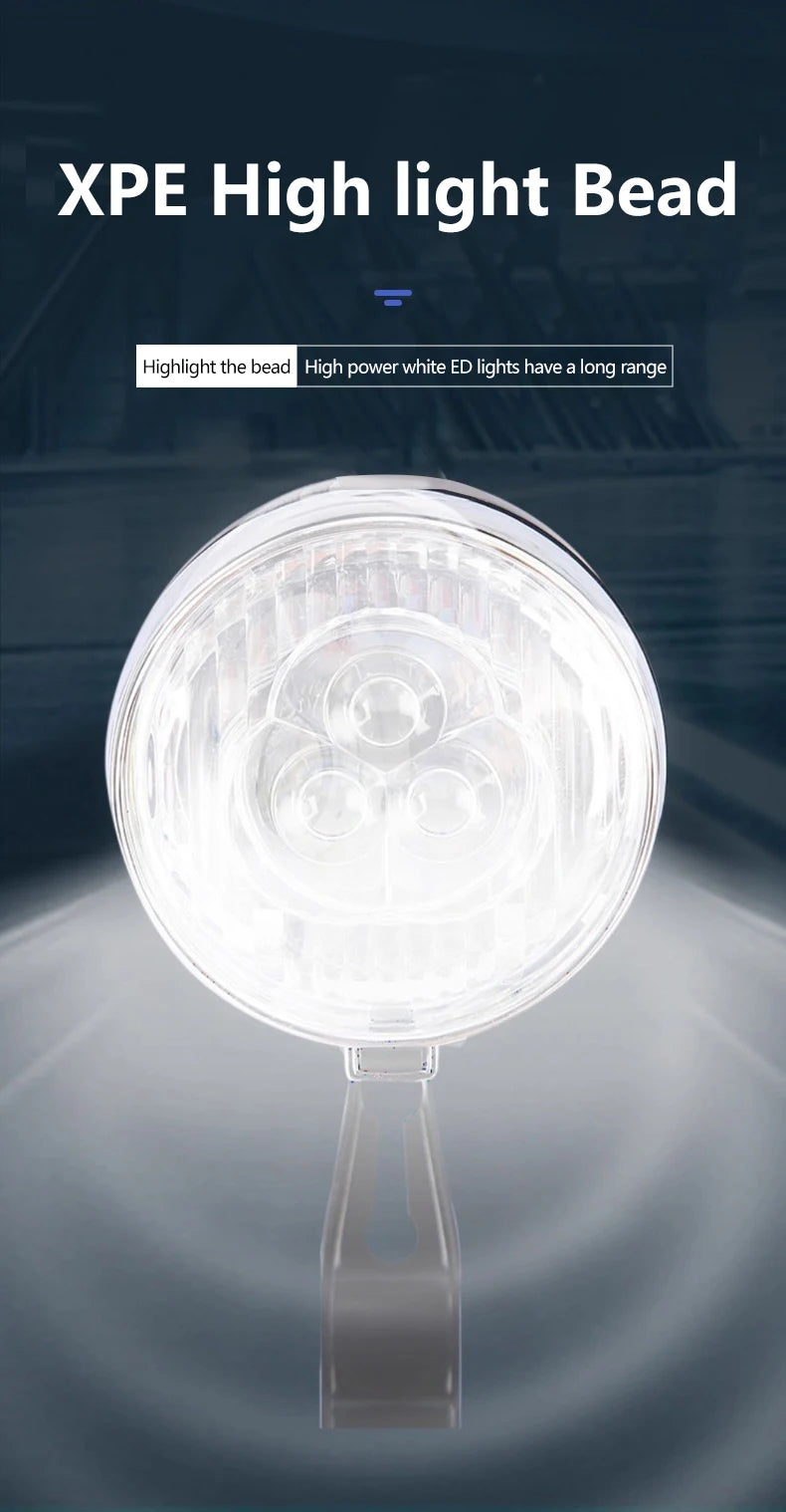 Retro Bike Headlight Type-C Rechargeable Premium Quality Replacement Accessory