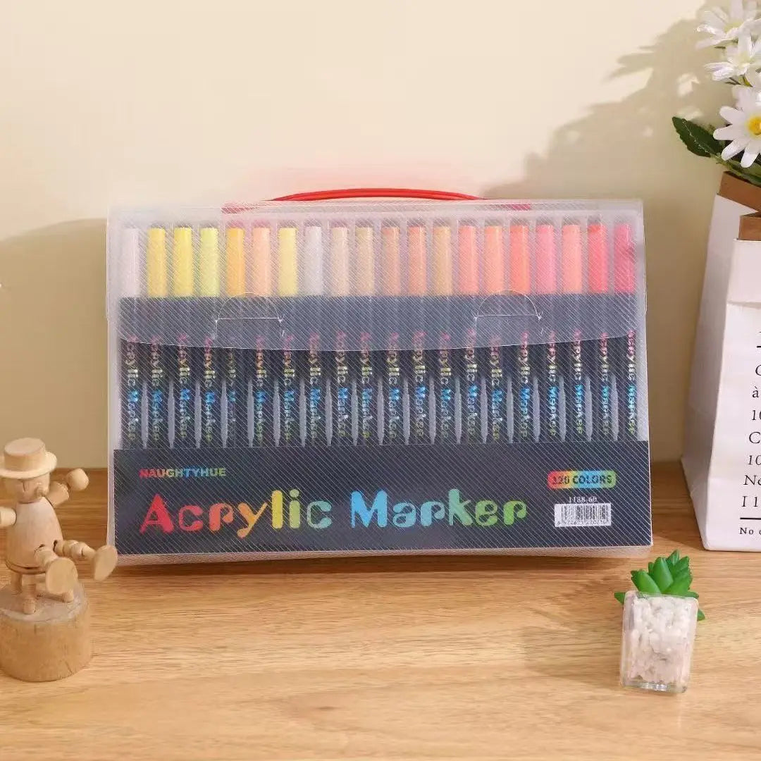 Acrylic Paint Markers, Dual-Tip Fine & Brush, 24 to 120 Colors