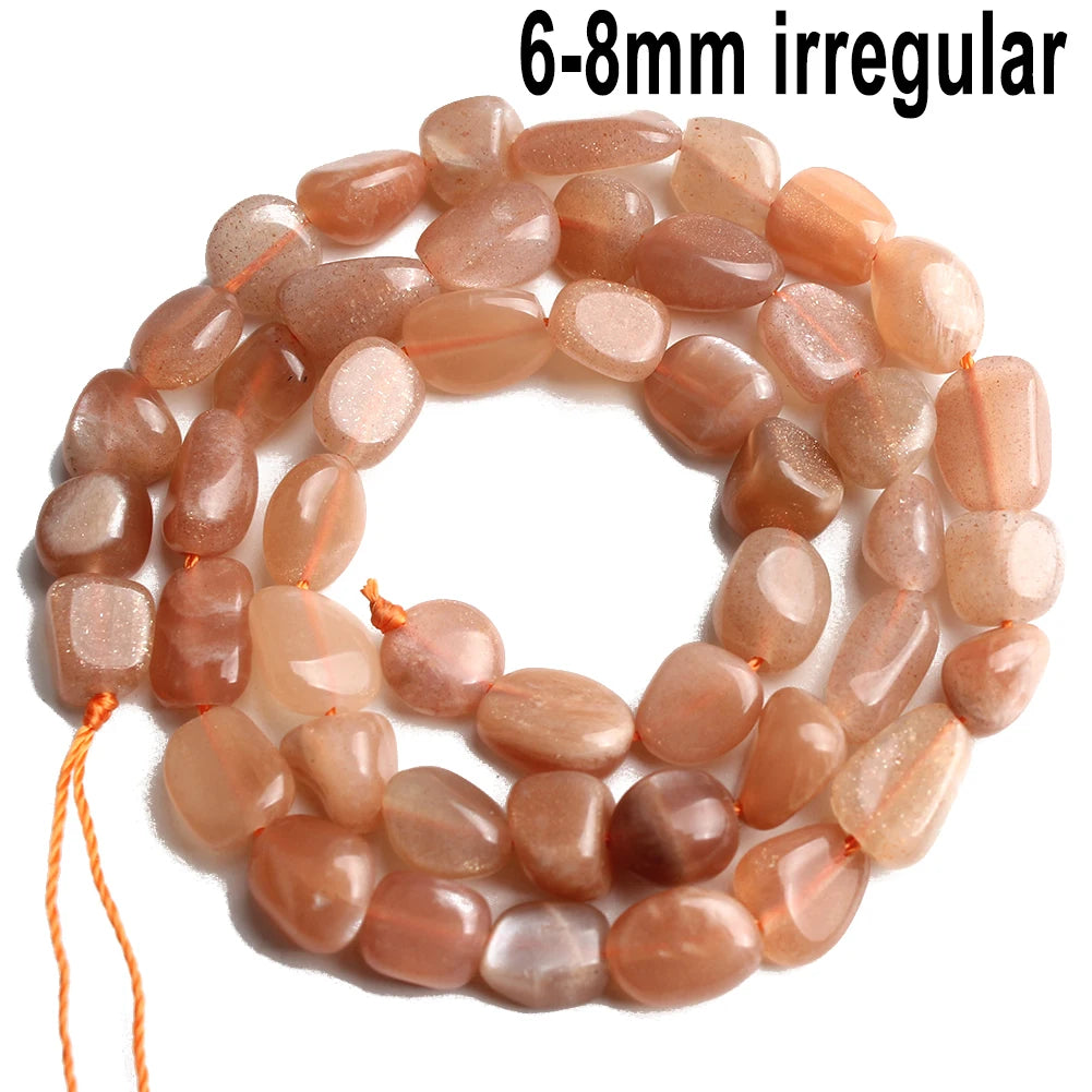 Stone Beads Nude Sunstone-Style Faceted Irregular for DIY Jewelry Making