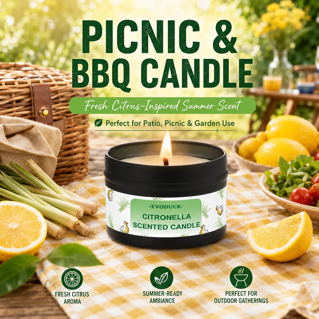 Citronella Candle Outdoor, Fresh Lemongrass Scented Candle for Backyard Patio Garden BBQ Picnic Camping Summer Party Home Decor