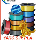 KINGROON 10KG Silk PLA Filament Mix-color Set 1.75mm Clog-Free Shiny Special Color 3D Printer Filament,1kg Spool Fit Most Printe