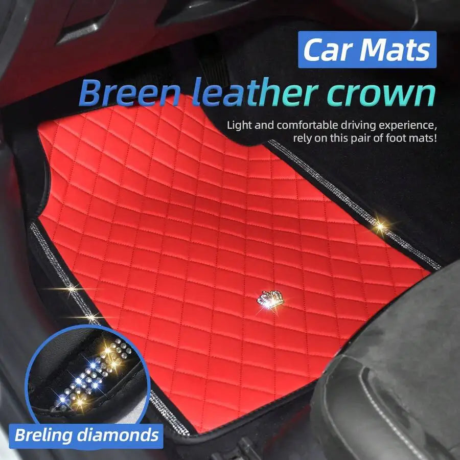 Car Floor Mats Polyurethane Anti Slip Red Automative Floor Mats
