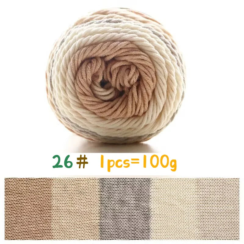 Yarn, Rainbow Variegated for Sweaters, Scarves, Blankets & Doll Crafts