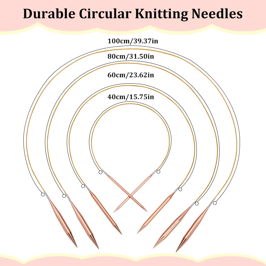 Knitting Needles, Interchangeable Circular Set with Craft Storage Bag