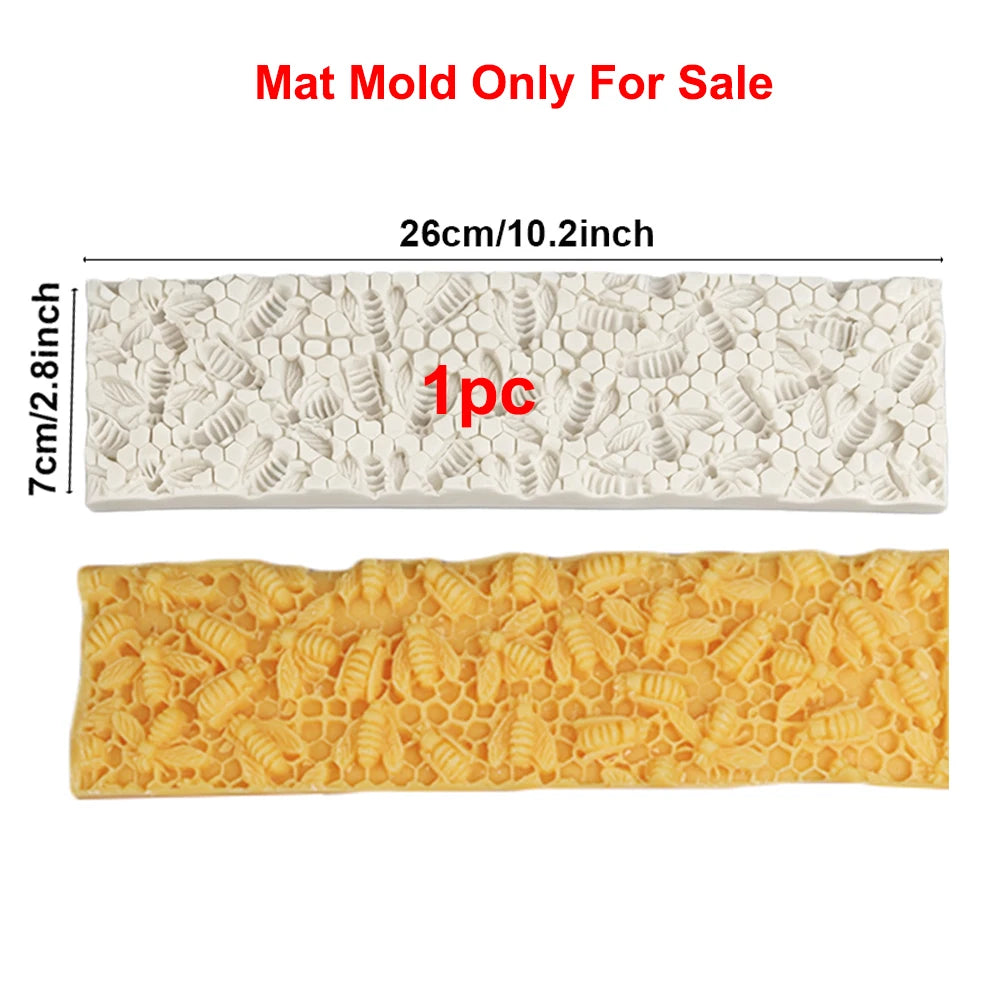 Silicone Embossing Mat for Loaf Soap Mold — Rose, Hexagon & Honeycomb