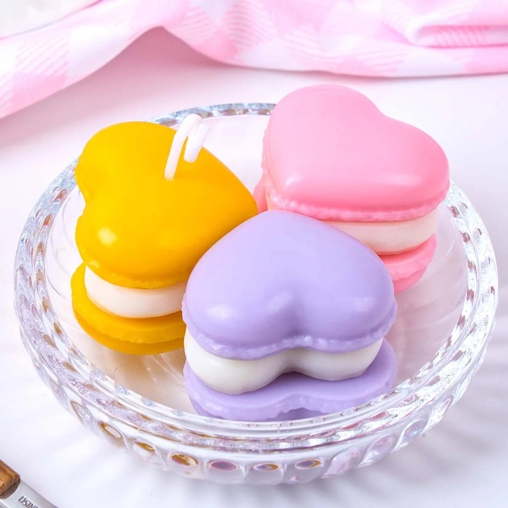 3D Macaron Silicone Candle Mold DIY Valentine's Day Ornaments Crafts Making Aromath Soap Plaster Resin Chocolate Baking Molds