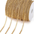 Jewelry Chains . Stainless Steel Curb Cuban Bulk Necklace DIY Jewelry Making