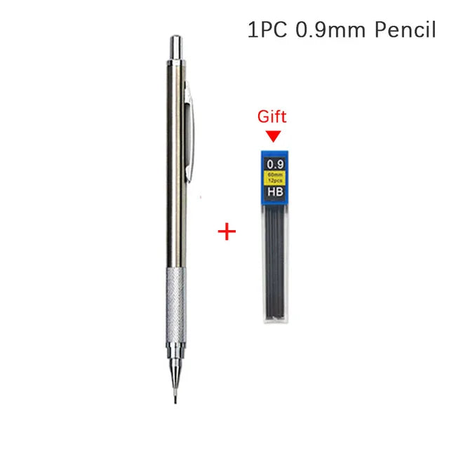 Full Metal Mechanical Pencil Set — 5 Sizes for Art & Writing