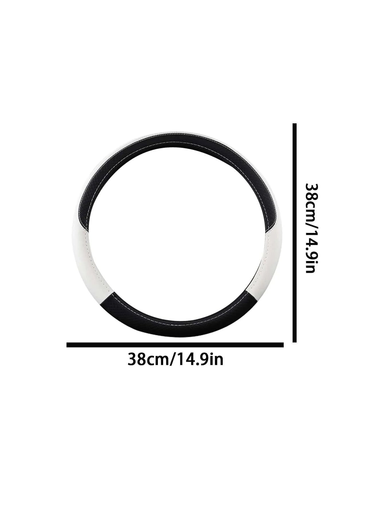 Two Tone PU Leather Car Steering Wheel Cover Anti-Slip Comfort