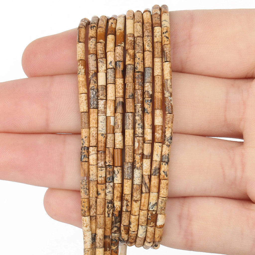 Stone Beads Tube Agate Quartz Jade Jasper Styles for DIY Jewelry Making