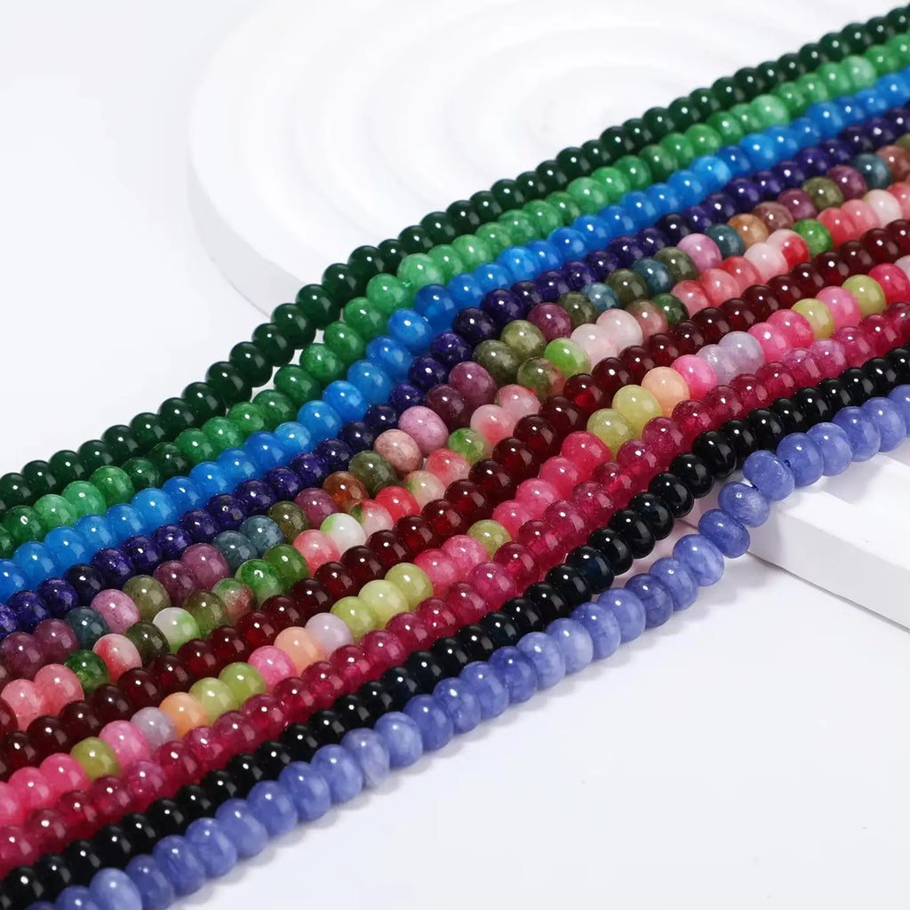 Stone Beads Morganite-Style Jade Abacus Rondelle for DIY Jewelry Making