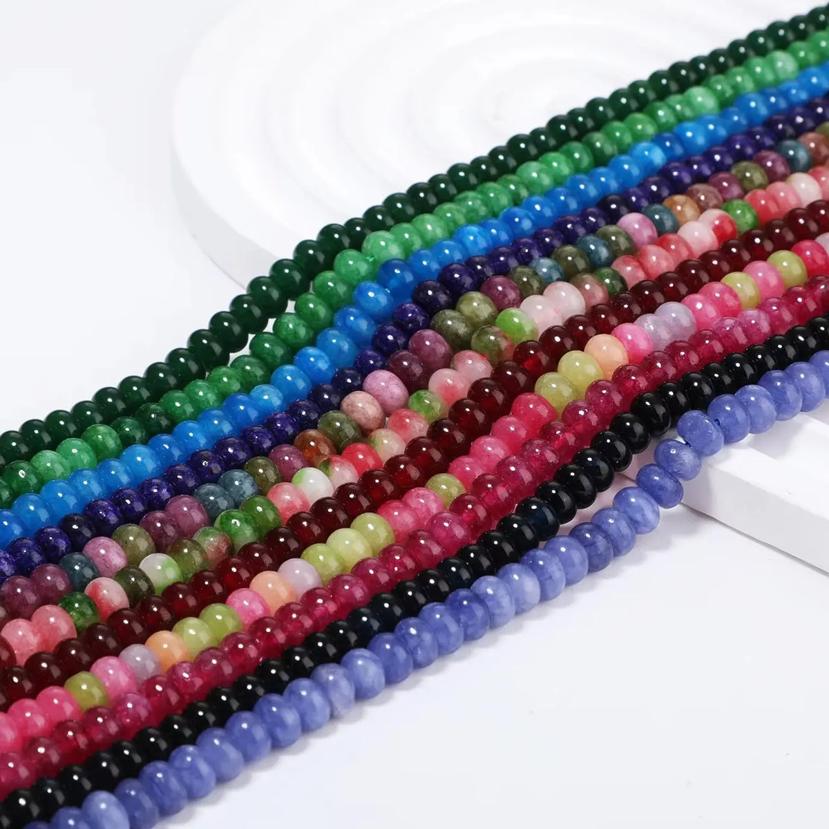 Stone Beads Morganite-Style Jade Abacus Rondelle for DIY Jewelry Making