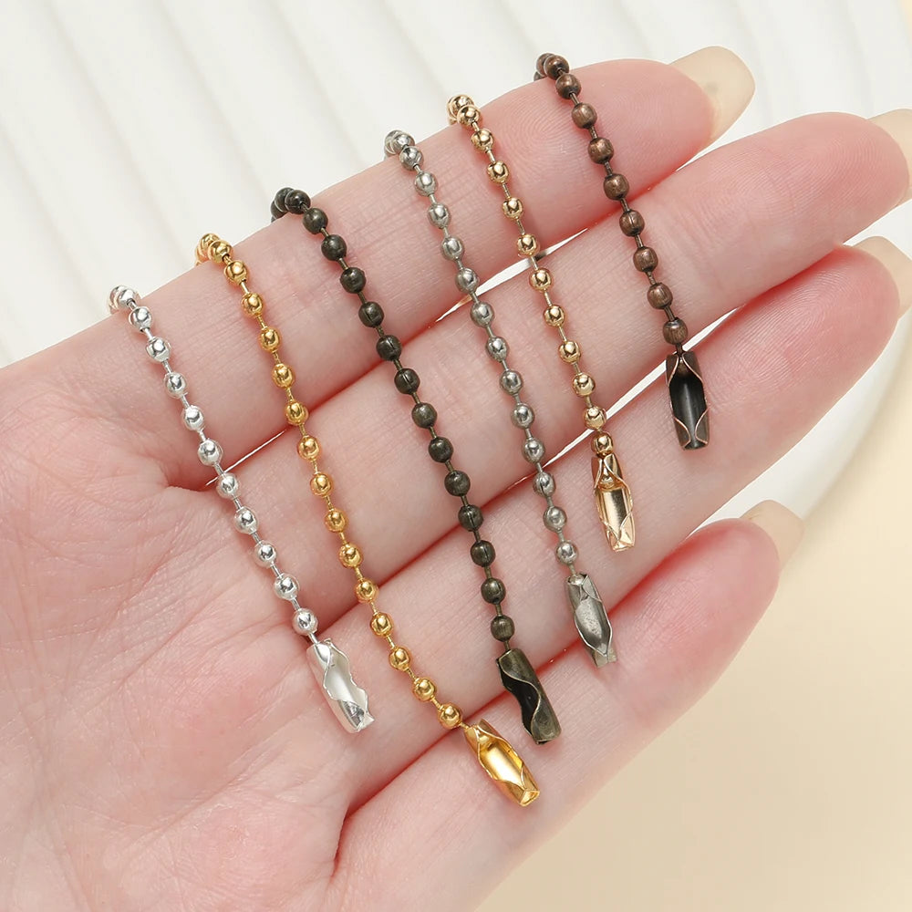 Jewelry Chains Round Ball Fits Key Chain Length Dog Tag Bulk DIY Jewelry Making