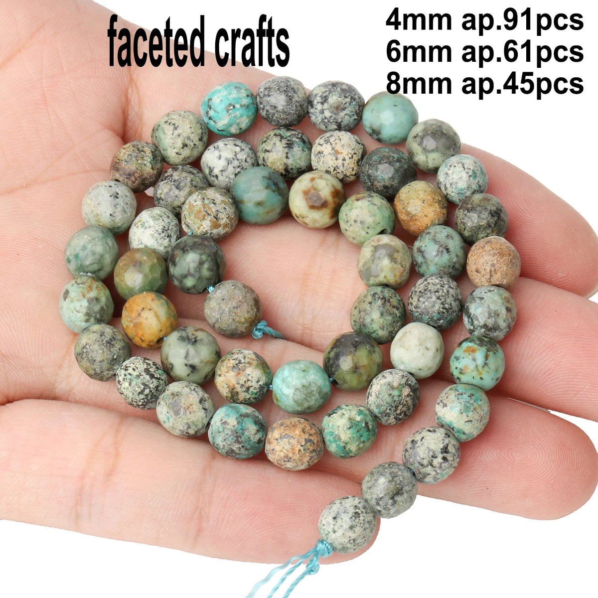 Stone Beads African Turquoise-Style Matte Round Irregular Geometric Craft Beads