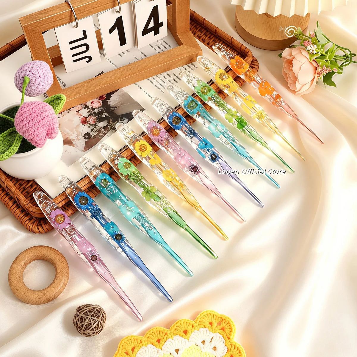 Crochet Hook, Resin Handle & Aluminum Tip for Handmade Yarn Projects