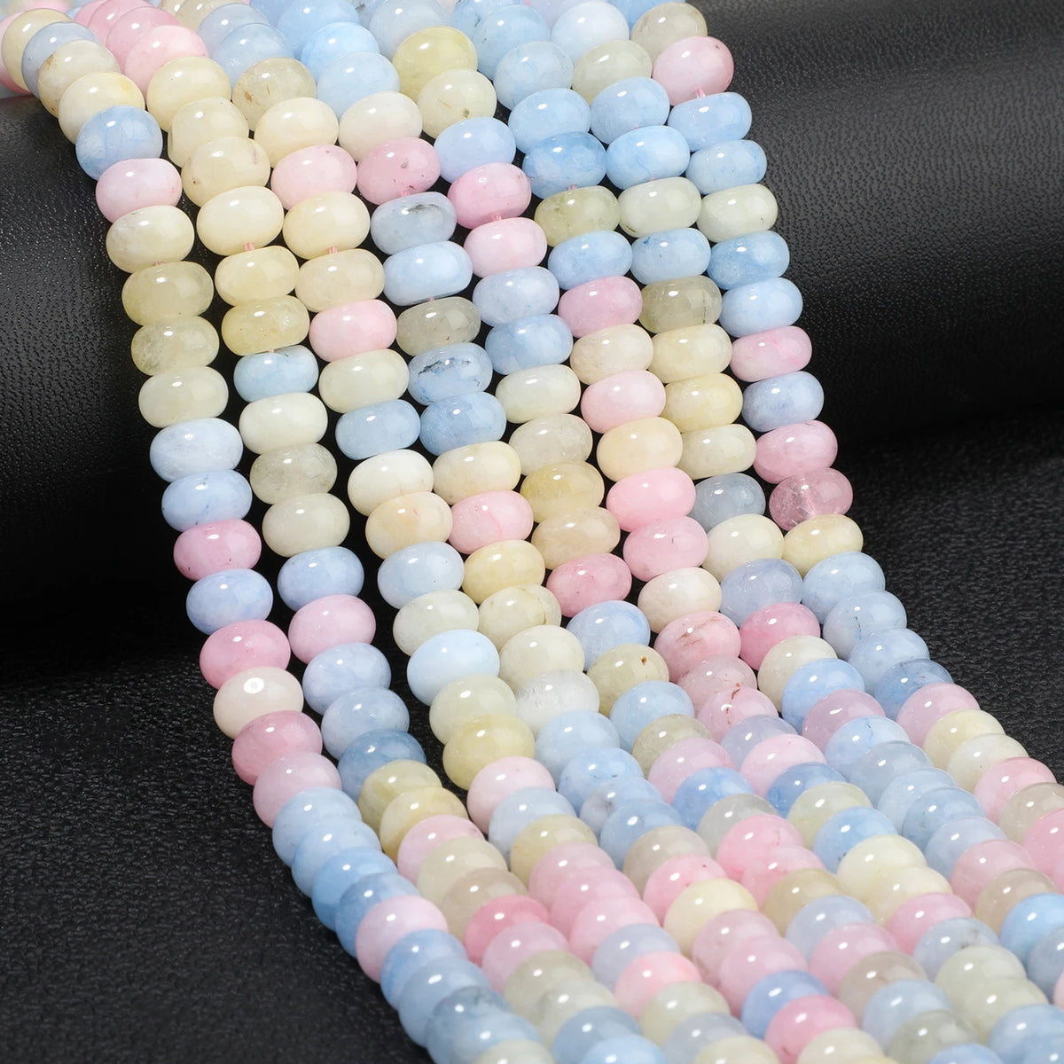 Stone Beads Morganite-Style Jade Rondelle Spacers for DIY Jewelry Making
