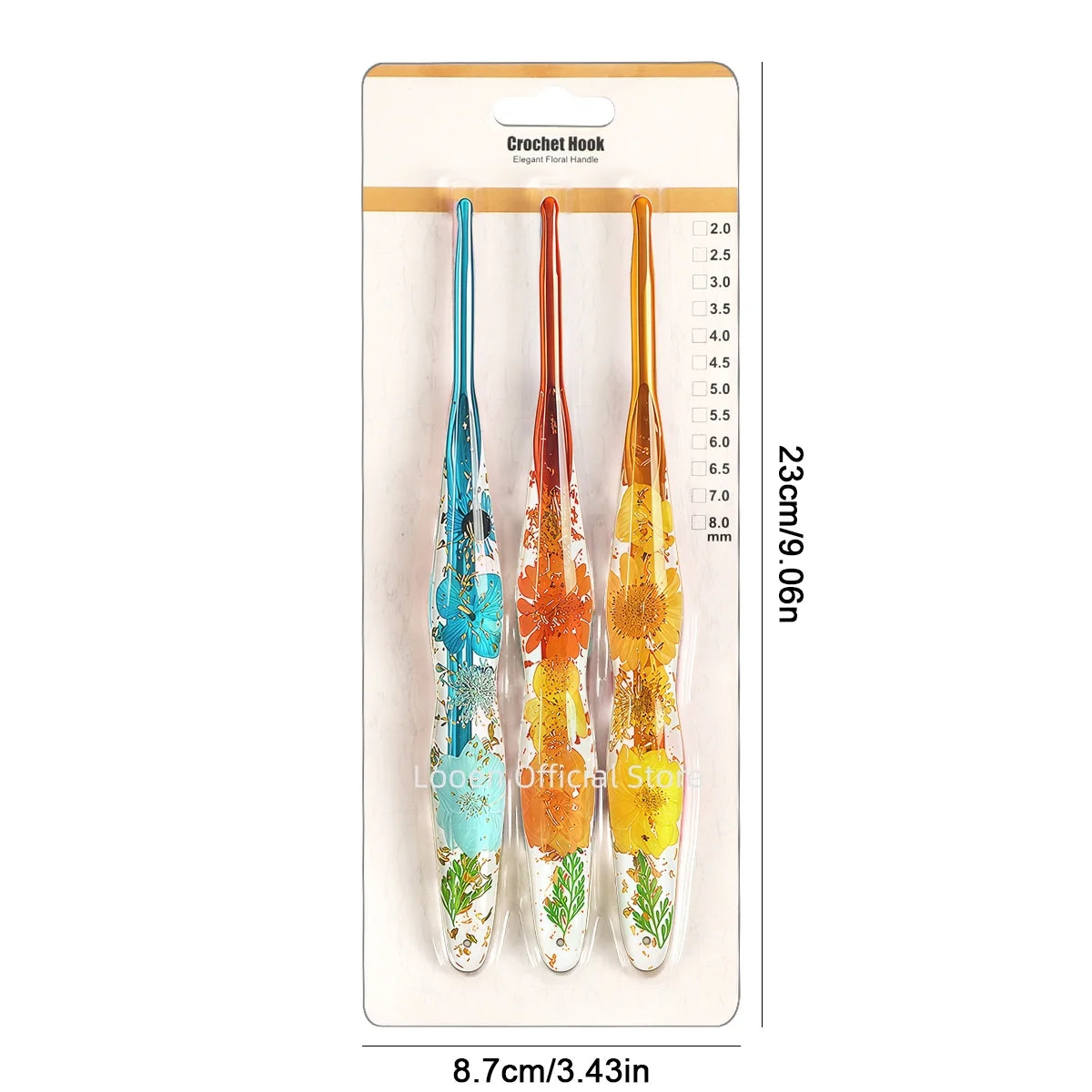 Crochet Hooks, Resin Handles for Handmade Knitting & Crochet Projects