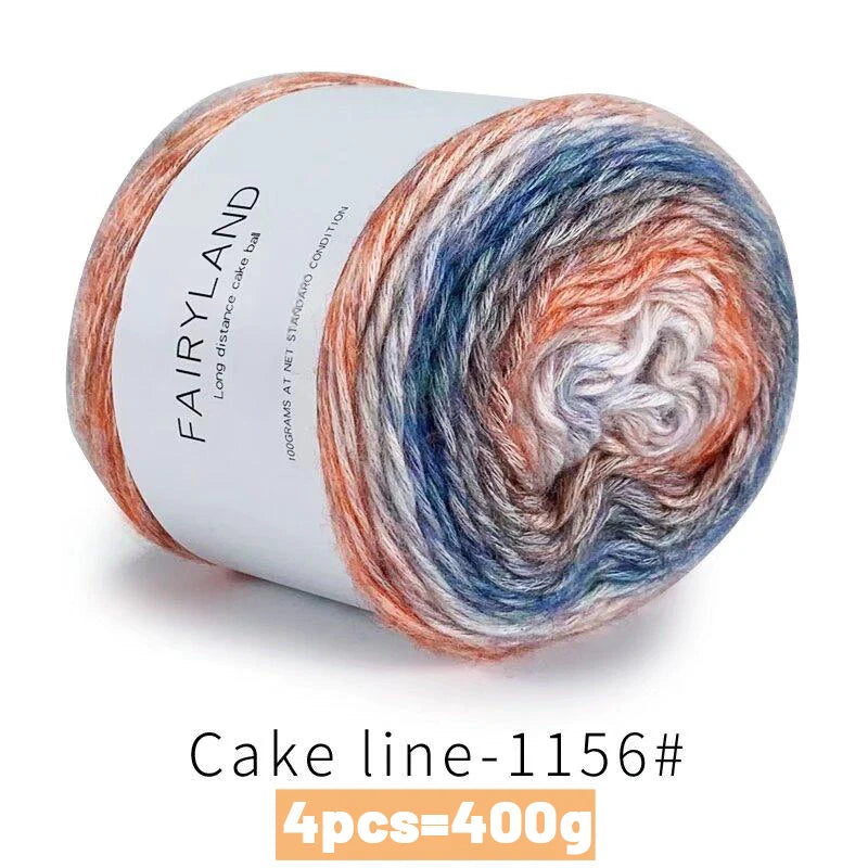 Yarn, Rainbow Gradient Cake for Handmade Sweaters, Scarves & Winter Hats
