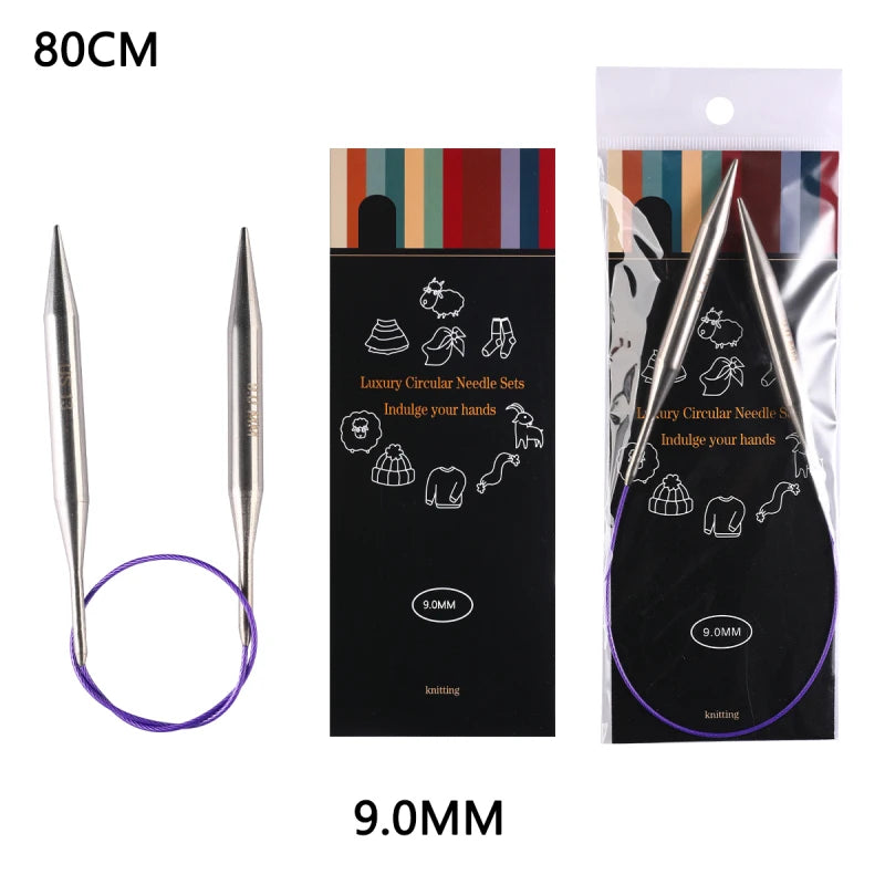 Knitting Needles, Stainless Steel Circular for Handmade Sweaters & Scarves