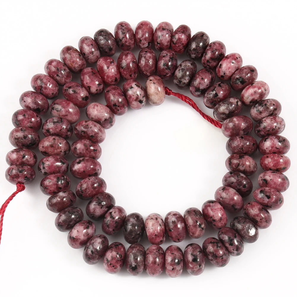 Stone Beads Round Purple Blue Angelite-Style Rondelle for DIY Jewelry Making