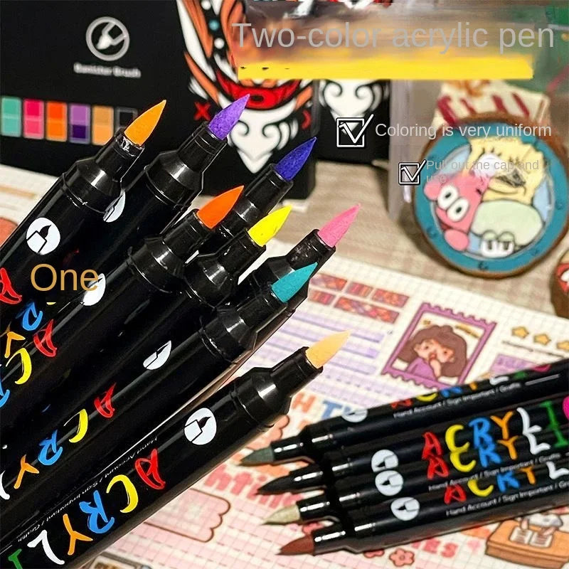 Acrylic Paint Markers, Dual-Tip Fine & Brush, 24 to 120 Colors