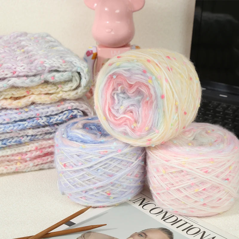 Yarn, Color-Dot Gradient for Handmade Scarves, Hats & Knitting Projects