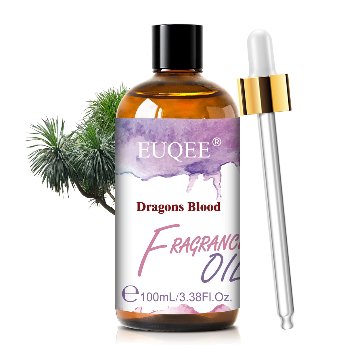 EUQEE Premium Fragrance Oil 100ml UV Glass Gold Dropper Candle Soap Bath Bomb 18 Scents