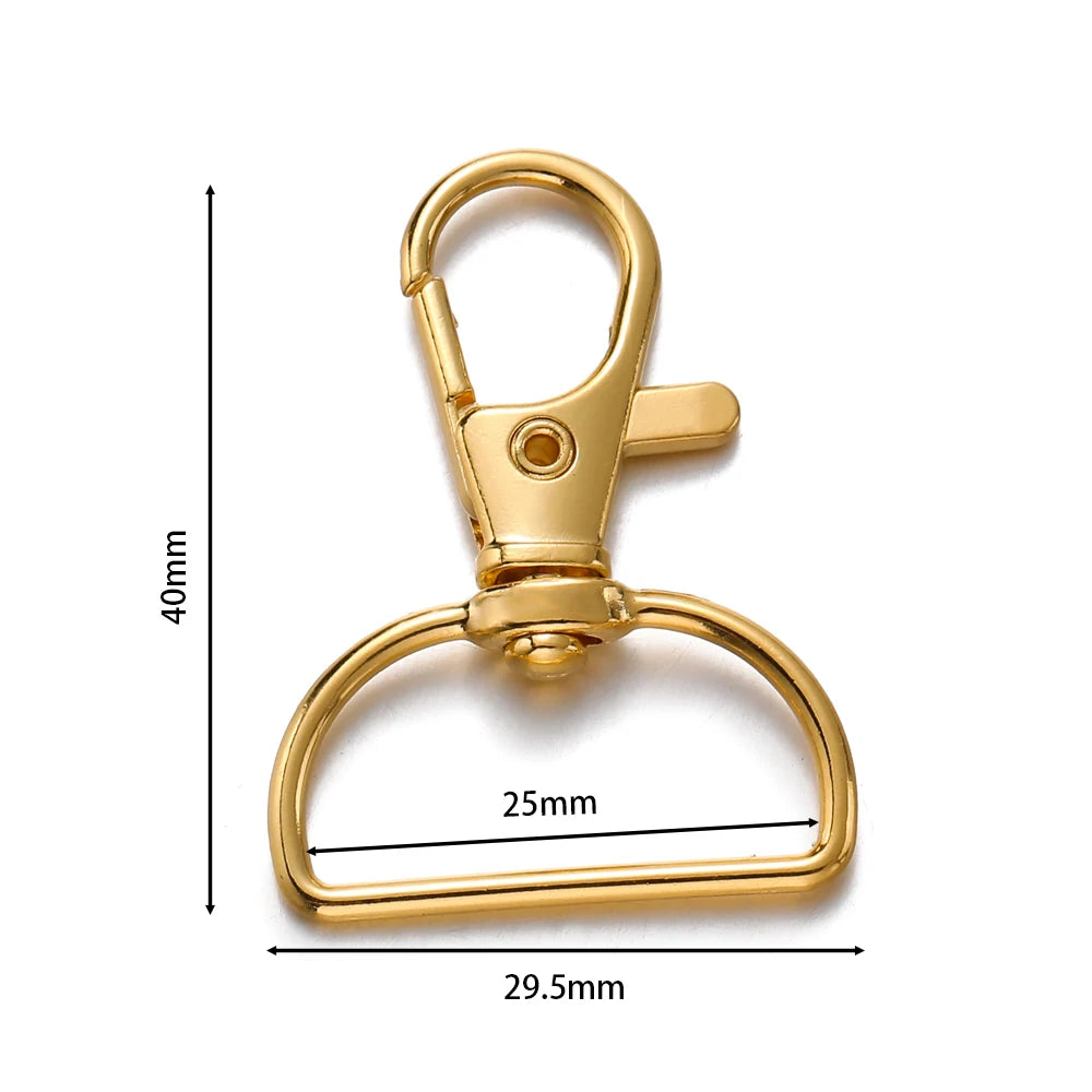 Swivel Clasps Alloy D-Ring Lanyard Snap Hooks DIY Jewelry Making Craft Supplies