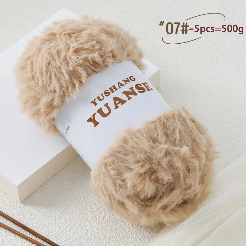 Yarn, Chunky Faux Fur for Crochet Shoes, Bags, Pendants & Slipper Crafts