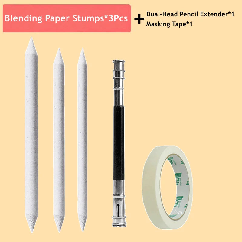 Blending Stumps & Tortillons Set — Art Burnishers for Charcoal, Graphite & Pastel