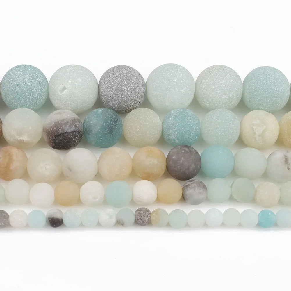 Stone Beads Matte Round Turquoise Jasper Quartz Styles for DIY Jewelry Making