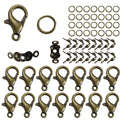 Jewelry Findings Kit Alloy Clasps Jump Rings Cord Tips DIY Jewelry Making