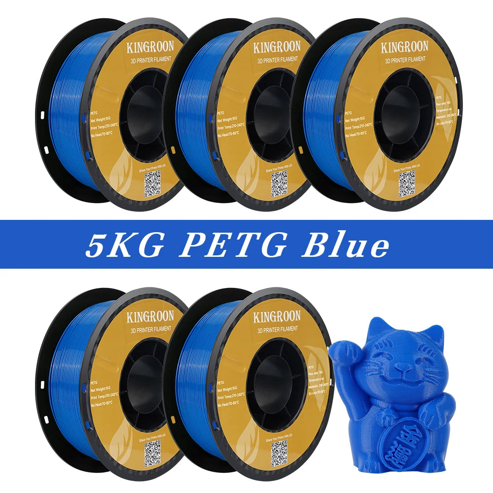 3D Printer Filament PLA & PETG 5KG 5 Rolls 1.75mm 13 Colors KINGROON