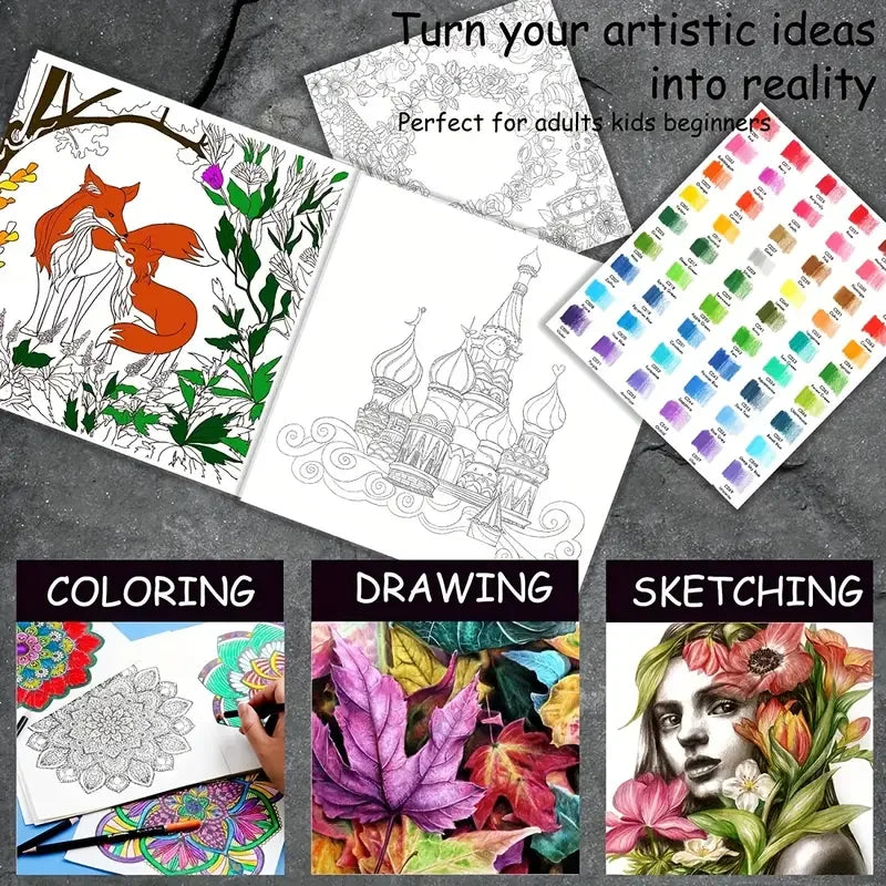Drawing & Sketching Kit with Travel Case — 20 to 96 Pieces