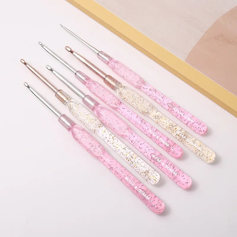 Crochet Hooks, Clear Colorful Handles for Handmade Yarn & Crochet Projects