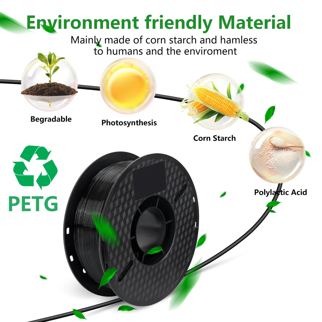 KINGROON 10KG 1.75mm PETG Filament Tangle-Free, High Quality 3D Printing Eco-friendly Plastic Consumables 22LBS, Vacuum Packaging 3D Printing