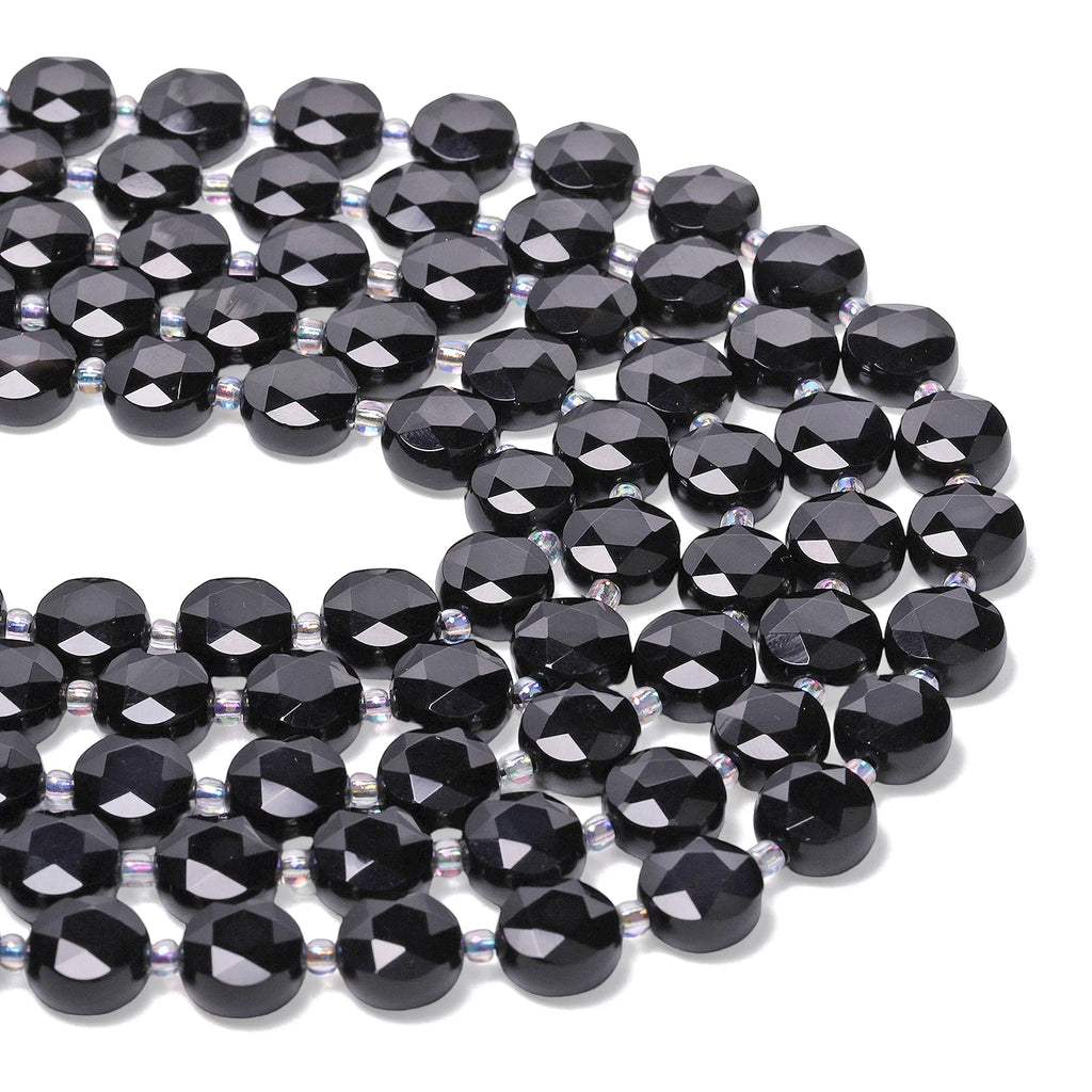 Stone Beads Faceted Coin Tiger Eye Amethyst Styles for DIY Jewelry Making