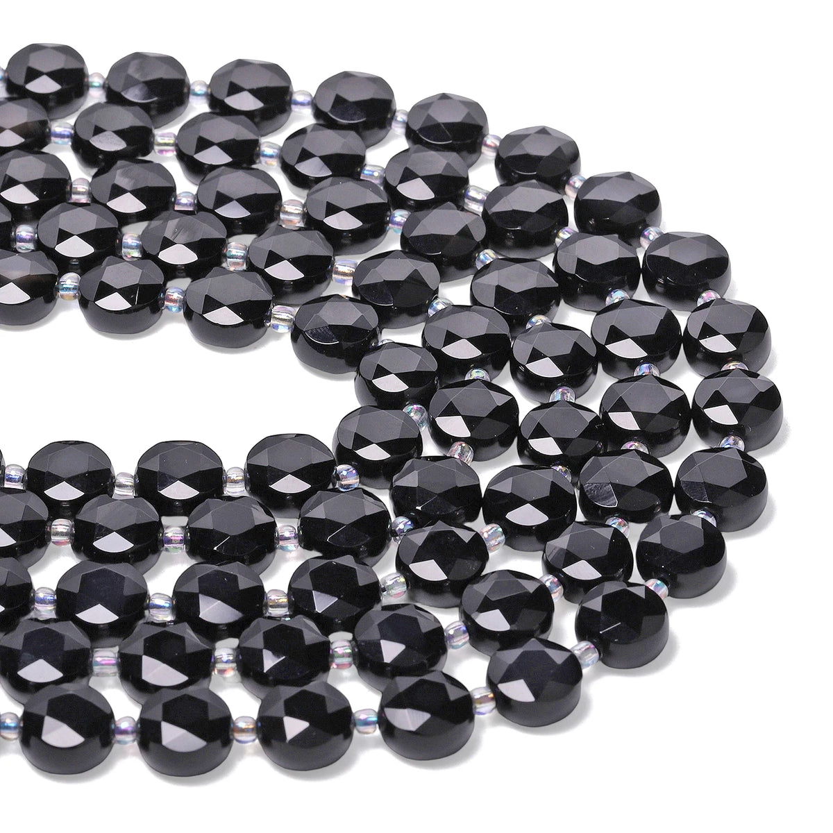 Stone Beads Faceted Coin Tiger Eye Amethyst Styles for DIY Jewelry Making