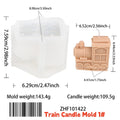 3D Christmas Train Silicone Candle Mold, 4 Carriages Bear Gingerbread Man Gift Box Design Soap Mold DIY Xmas Home Decor Gift