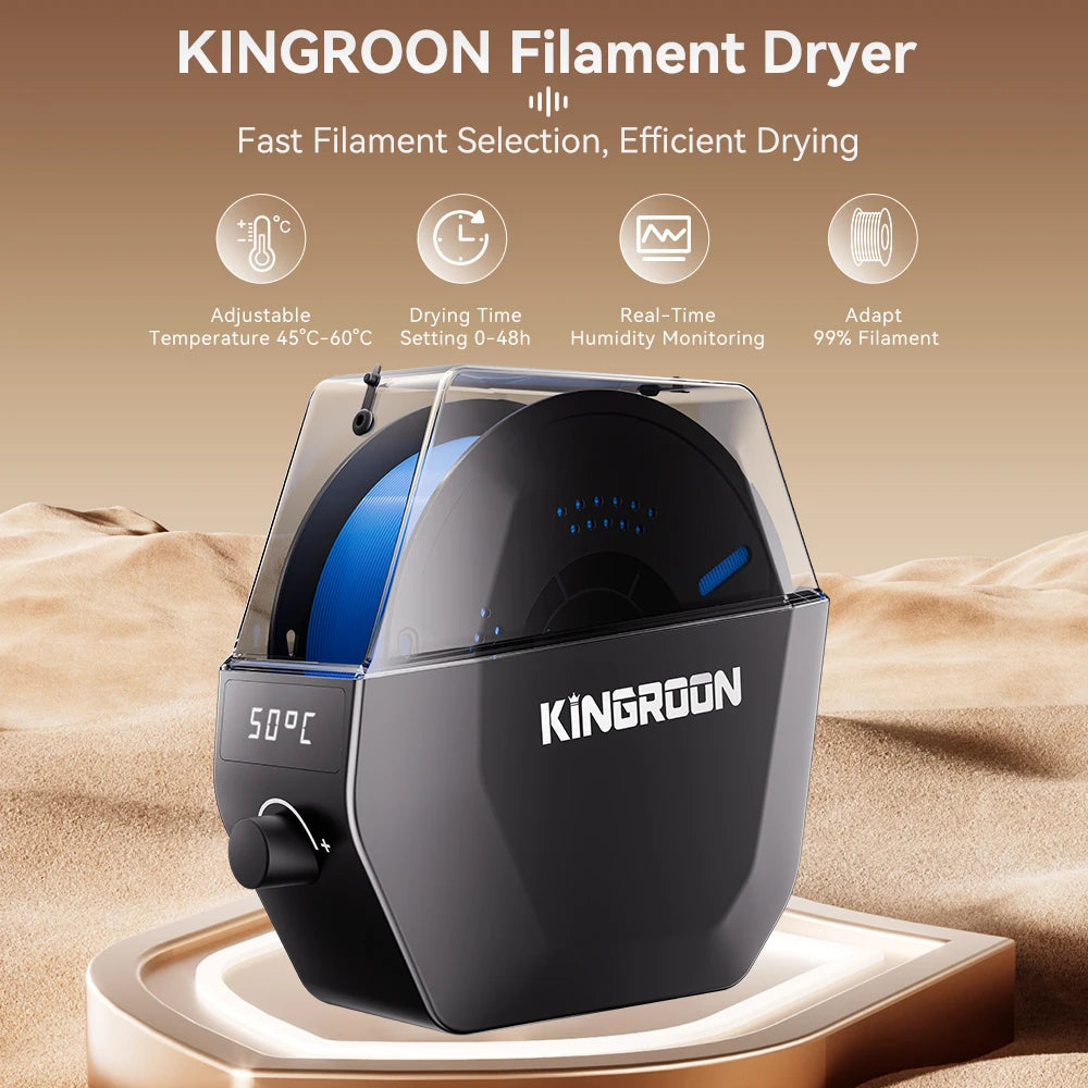 KINGROON KR-01 Filament Dryer Box for 3D Printer Filament, Filament Dry Box For PLA/PETG/TPU/ABS, Keep Filaments Dry 3D Printer Parts