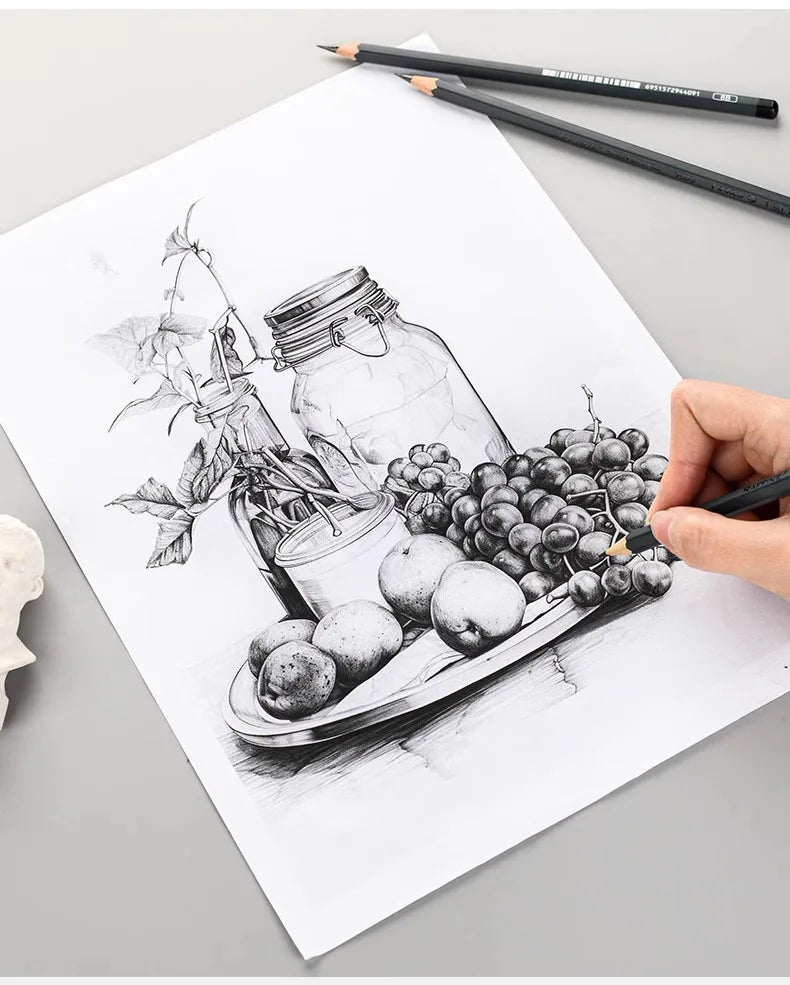 Graphite & Charcoal Sketch Pencil Set — 2H to 14B for Artists & Beginners