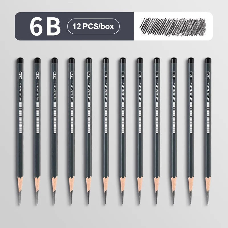 Graphite & Charcoal Sketch Pencil Set — 2H to 14B for Artists & Beginners