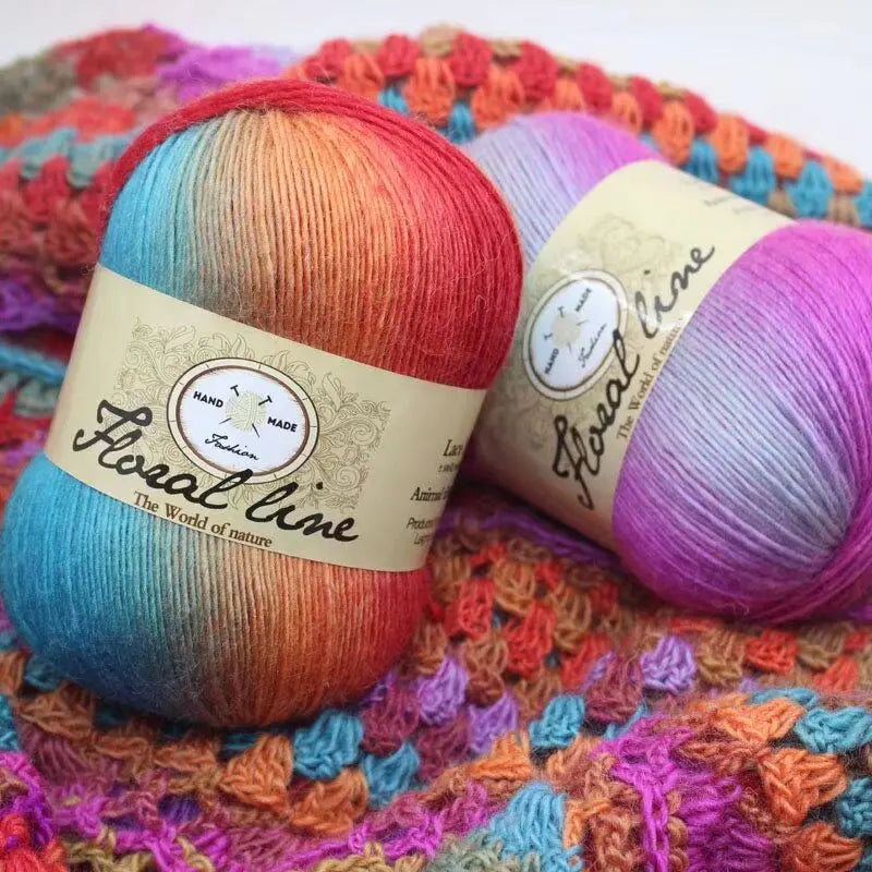 Yarn, Rainbow Variegated for Crochet Shawls, Scarves, Hats & Sweaters