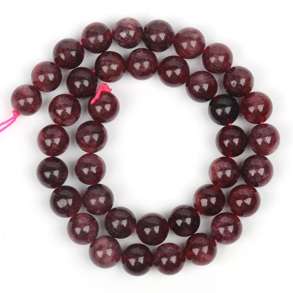 Stone Beads Round Purple Amethyst-Style for DIY Jewelry Making Bracelet Supplies